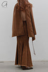 OUDE WAAG Washing Denim Fish Tail Skirt OW-23SS-SK04 reddish brown